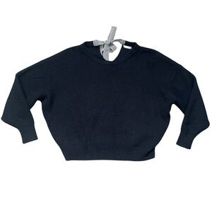 Lili & Lala Wool Blend Black Women's Sweater with Back Ribbon Detail Small